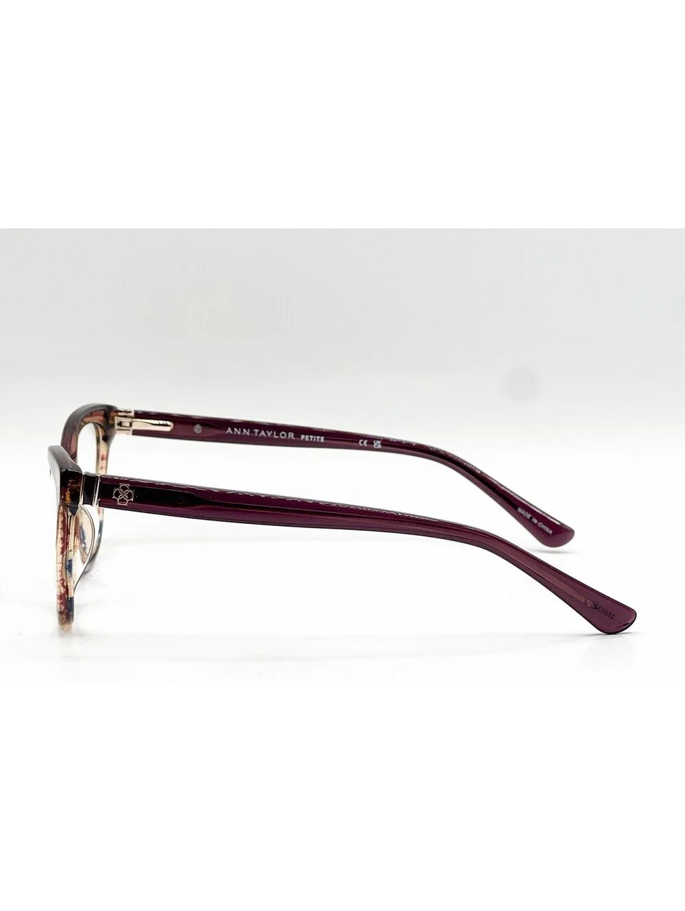 Ann Taylor Atp827 C02 Shiny Dusk Orange Purple Horn Eyeglasses 49-16-130